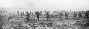 Tropas canadienses en tierra de nadie, Vimy, Francia, Primera Guerra Mundial, 9 de abril de 1917 de Unbekannt