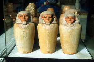 Jarras canópicas, Antiguo Egipto, dinastía 26, 664-525 a.C.