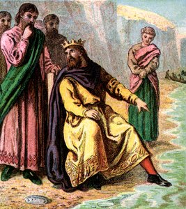 Canuto y sus cortesanos, siglo XI, c1850