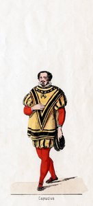 Capucius, diseño de vestuario para la obra de Shakespeare, Enrique VIII, siglo XIX