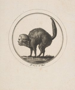 Caricatura mostrando al Conde de Provenza como un gato, siglo XVIII