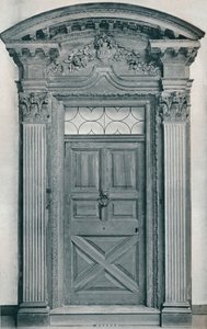 Puerta de madera tallada, principios del siglo XVIII, 1909 de Unbekannt