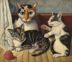 Gato y gatitos, c. 1872-1883