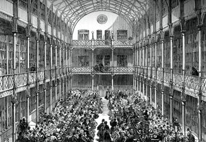 Sala central del Depósito de Ropa del Ejército Real, Pimlico, c1880