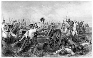 Carga de los Highlanders antes de Cawnpore, bajo el General Havelock, 1857, c1860 de Unbekannt