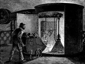 Cargando un alto horno en Govan Iron Works, Escocia, c1885 de Unbekannt