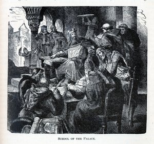 La Escuela del Palacio de Carlomagno, 1882 de Unbekannt