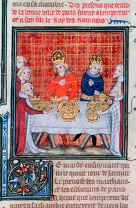 Carlos IV recibiendo regalos, 1375-1379 de Unbekannt