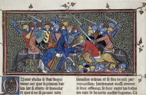 Carlos Martel en la Batalla de Tours, ca 1332-1350 de Unbekannt