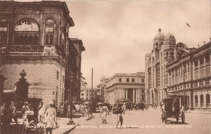 Banco Chartered y Bolsa Real en Cleve St, Calcuta, c1900 de Unbekannt