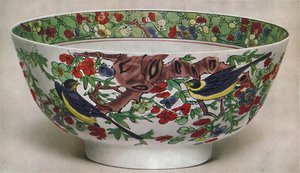 Cuenco de porcelana china. Famille Verte. Período de Kang Hsi, 1662-1722, 1928 de Unbekannt