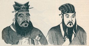 Retratos chinos de Confucio y su gran seguidor Mencio, 1907 de Unbekannt