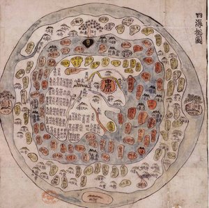 Mapa Chonhado de Todo Bajo el Cielo, mediados del siglo XVIII de Unbekannt