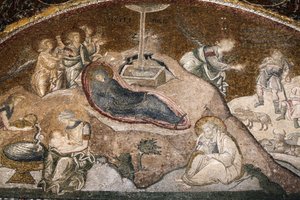 Museo de la iglesia de Chora: nacimiento de Jesús (María descansando después del parto, José sentado) de Unbekannt