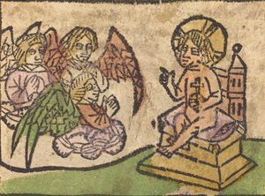 Niño Jesús con tres ángeles