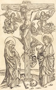 Cristo en la Cruz con Ángeles, 1490-1500 de Unbekannt