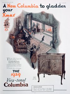 Anuncio navideño para gramófonos Columbia, 1928