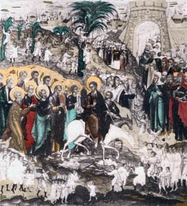 Entrada de Cristo en Jerusalén, siglo XVI de Unbekannt