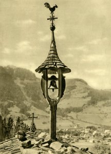 Campana de iglesia y veleta, Kitzbühel, Tirol, Austria, c1935 de Unbekannt