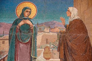Iglesia del Salvador sobre la Sangre Derramada o Iglesia de la Resurrección; La Visitación: María visita a su pariente Isabel; San Petersburgo, Rusia de Unbekannt