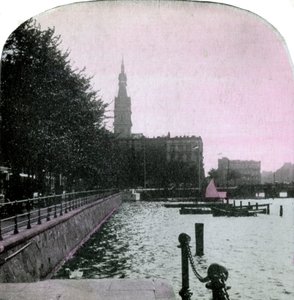 Ayuntamiento y el Alster, Hamburgo, Alemania, finales del siglo XIX de Unbekannt