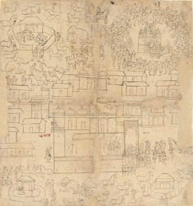 Paisaje urbano, siglos XVIII-XIX de Unbekannt
