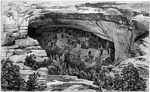 Palacio del Acantilado en el Cañón del Palacio del Acantilado, suroeste de Colorado, EE.UU., 1901