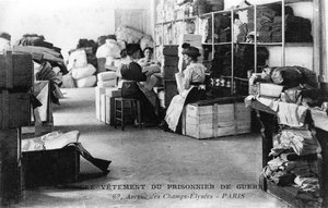 Ropa para prisioneros de guerra, Campos Elíseos, París, Primera Guerra Mundial, 1914-1918 de Unbekannt