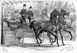 Carruaje y caballos, 1889 de Unbekannt
