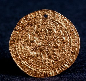 Moneda Korabelnik del Zar Iván III Anverso: cruz de flor, 1471-1490 de Unbekannt