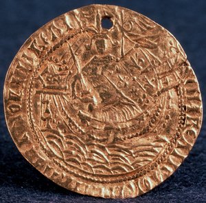 Moneda Korabelnik del Zar Iván III, Reverso: Gobernante en su barco, 1471-1490 de Unbekannt