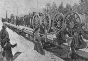Tropas Coloniales para Sudáfrica, 1900: Artillería Canadiense embarcando en Ottawa, 1901 de Unbekannt