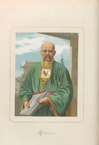 Confucio. De: Hombres y mujeres célebres de todos los tiempos por Juan Landa, 1875-1877