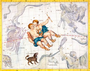 Constelaciones de Géminis y Canis Minor, 1729 de Unbekannt