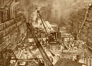 Construcción de un dique seco en Swansea, c1930 de Unbekannt