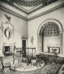 Interiores Contrastados: Palladiano - El Comedor, Holkham, Norfolk, por William Kent, con Regency de Unbekannt
