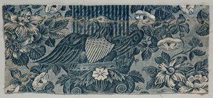 Fragmento de algodón impreso en placa de cobre con águila americana, 1830 - 1840 de Unbekannt