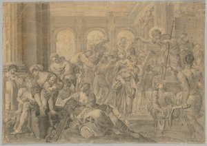 Copia de San Roque dando limosna de Annibale Carracci