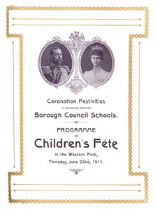 Festividades de la Coronación en relación con las Escuelas del Consejo Municipal, 1911, 1917