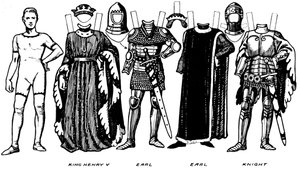 Trajes de hombres y mujeres usados en el período del reinado de Enrique V, c1934 de Unbekannt
