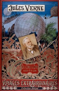 Portada de De la Tierra a la Luna y Alrededor de la Luna, por Jules Verne, c1896 de Unbekannt