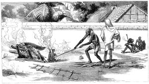 Cremación en Calcuta, India, 1882 de Unbekannt