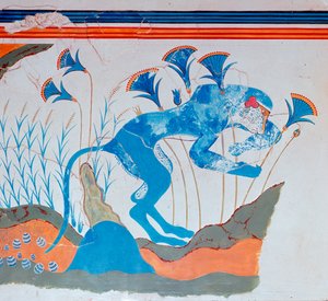 Fresco cretense de un mono y papiro, siglo XVI-XIV a.C. de Unbekannt