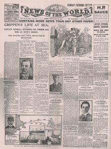 La vida de Crippen en el mar, portada del News of the World, 31 de julio de 1910