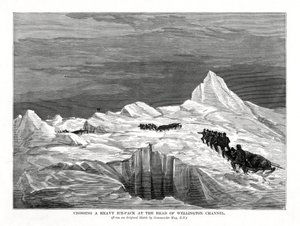 Cruzando un Denso Paquete de Hielo en la Cabeza del Canal de Wellington, 1877 de Unbekannt