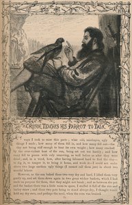 Crusoe Enseña a su Loro a Hablar, c1870