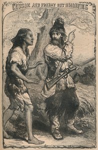 Crusoe y Viernes de caza, c1870