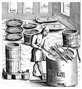 Cristalización de salitre, nitrato de potasio o KN03, 1683 de Unbekannt