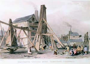Mina de cobre Dalcoath, Camborne, Cornualles, c1830 de Unbekannt
