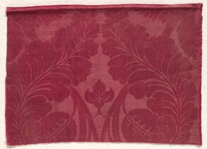 Damasco con diseño de hojas y flores, 1700s - 1800s de Unbekannt